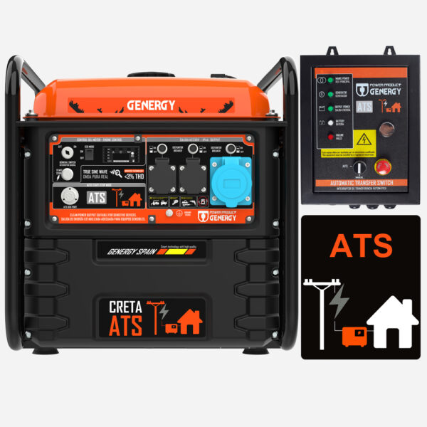 Generador 7500W-230V Inverter Arranque Automático Fallo de Red Modelo Creta-ATS