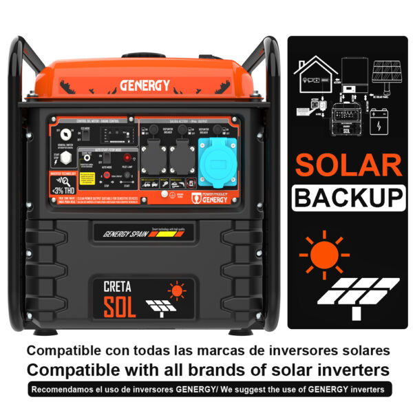 Generador 7500W-230V Inverter Arranque Automático Apoyo Solar Modelo Creta-SOL
