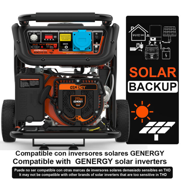 Generador 4500W-230V Gasolina Arranque Automático Apoyo Solar Modelo Moncayo-SOL