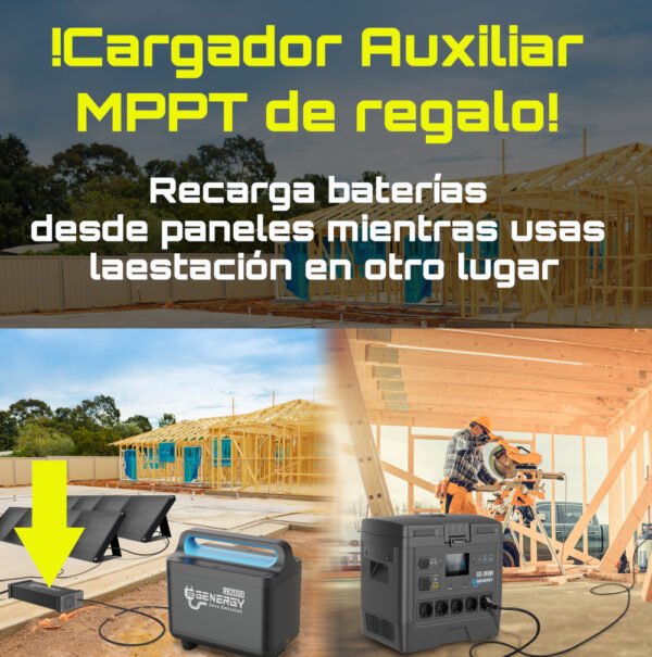 ESTACIÓN GZE-2020R SALIDA 2000W + 2 x BATERÍA 1963WH (3906Wh) + CARGADOR MPPT REGALO - Imagen 2